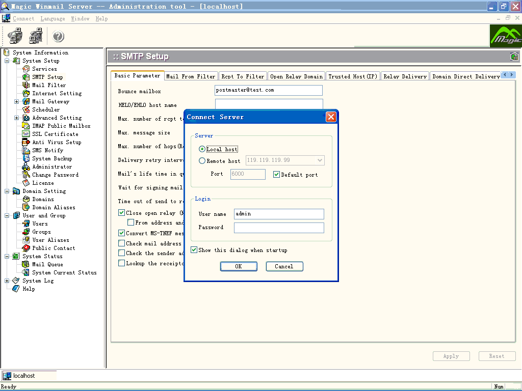 Magic Winmail Server 6.3 B0408 full Magic Winmail Server full screenshot