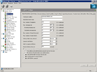 Screenshot for Winmail Mail Server 4.9